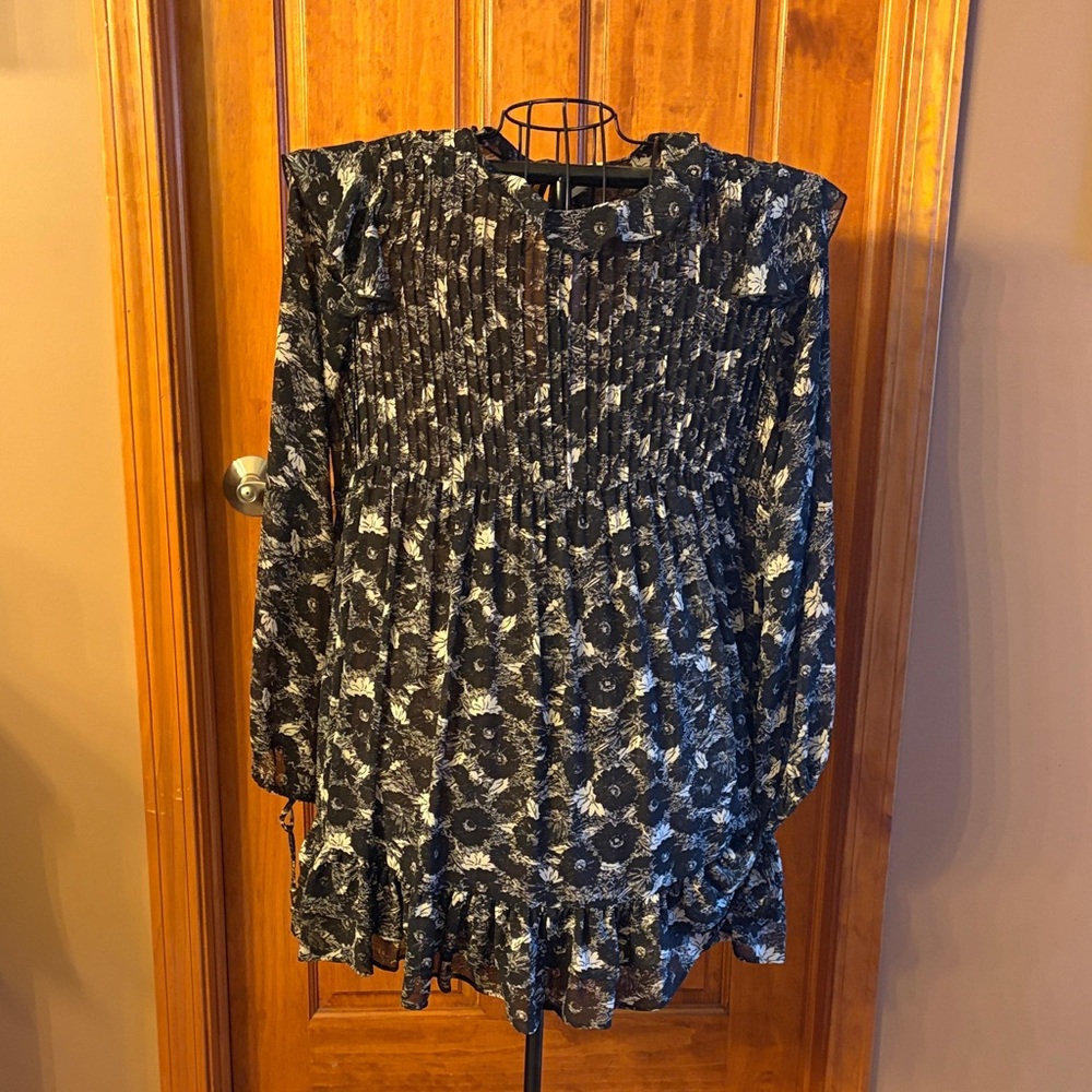 Free People Black and White Floral Dress